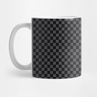 Wonky Checkerboard, Black and Grey Mug